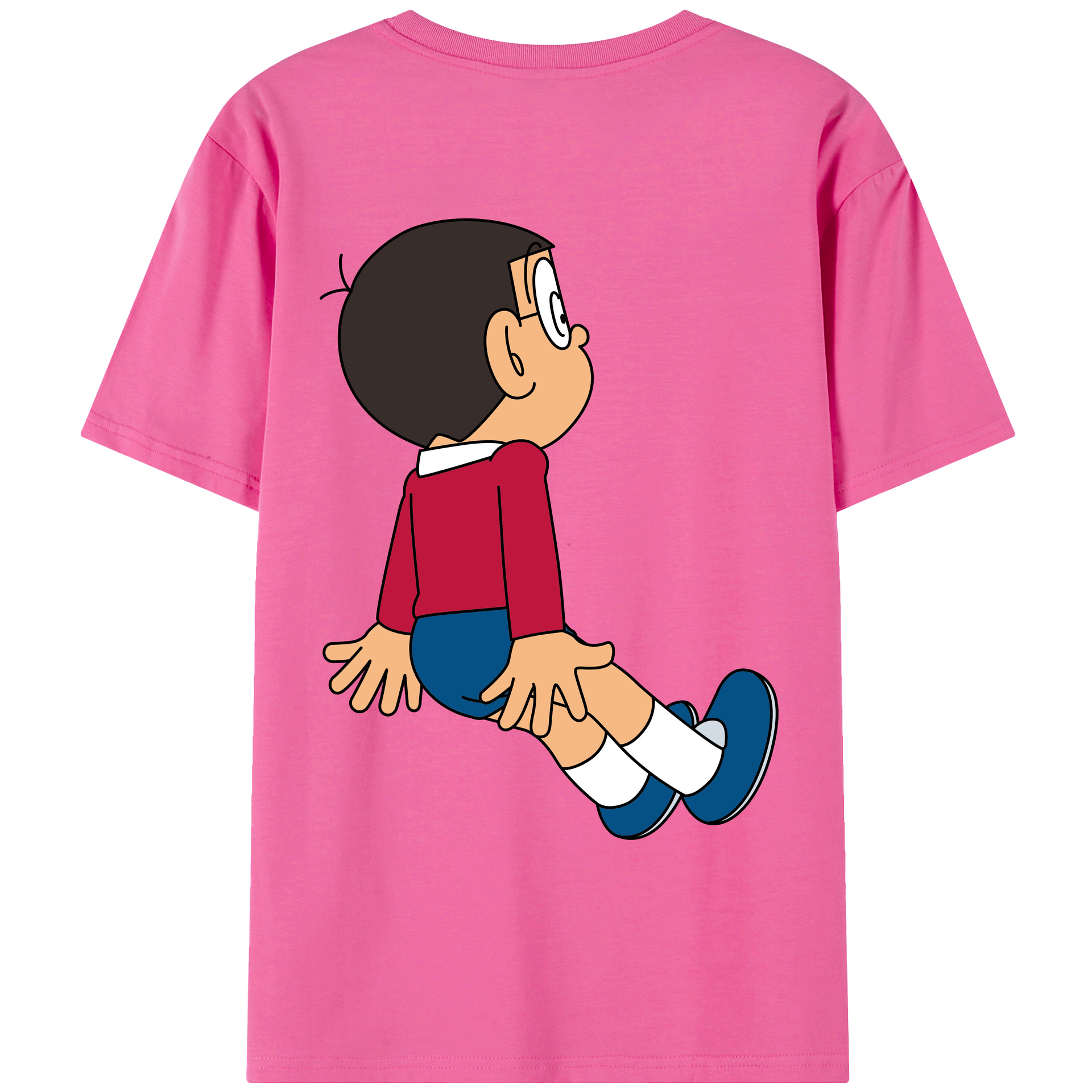 （画像用） ドラえもん 野比 のび太 Doraemon Nobita Nobi レディース半袖Tシャツ(バックプリント)